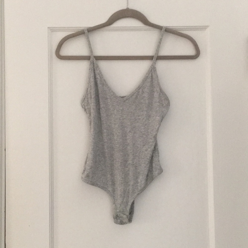 Ribbed Grey Bodysuit size Medium